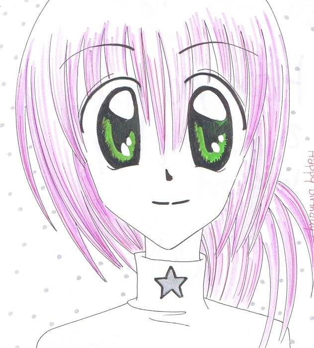 Purple Hair and Dots by mangaka_suika