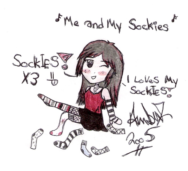 me and my SocKIeS (this is my OC) by manson_666
