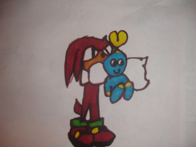 Knuckles with Chao by may_the_star