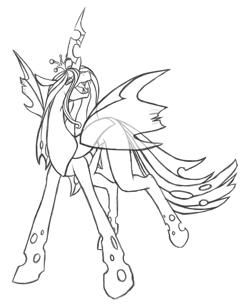 The Changeling Queen (sketch) by mechadragon13