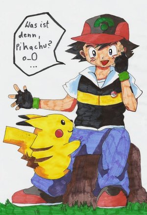 Ash and his strange Pikachu by meitanteidana