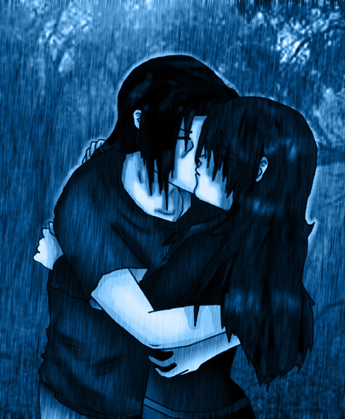 Itachi's kiss in the rain by melina678