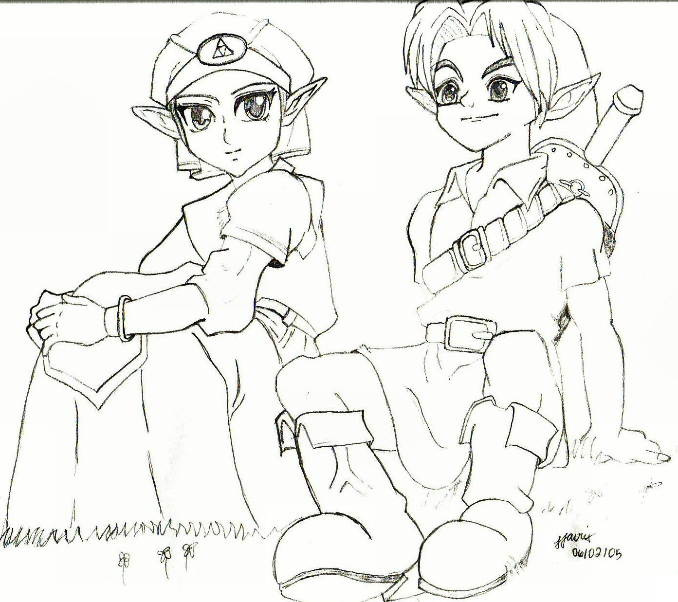 Link and Zelda by metalmilitia