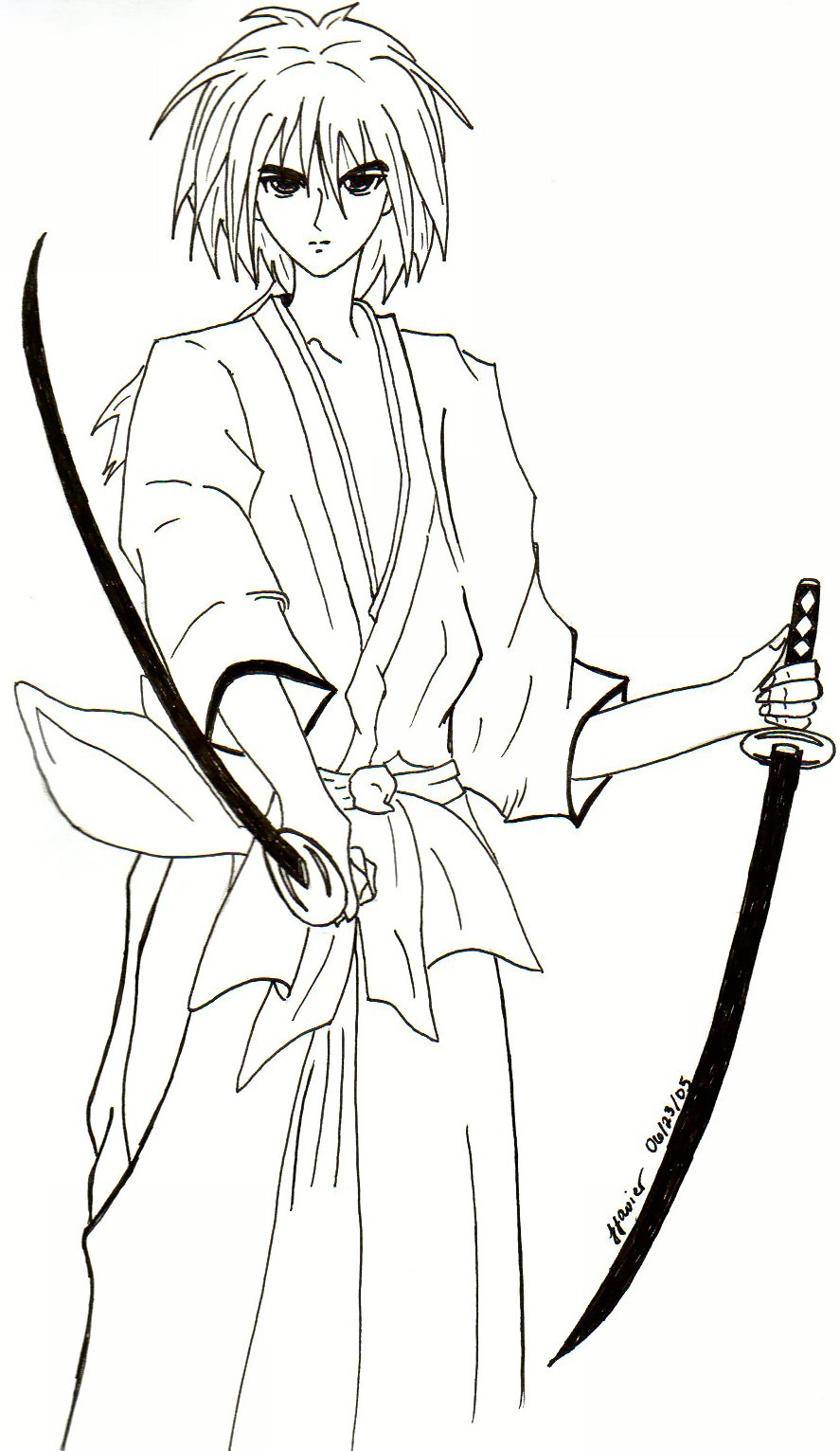 Kenshin wielding two swords by metalmilitia