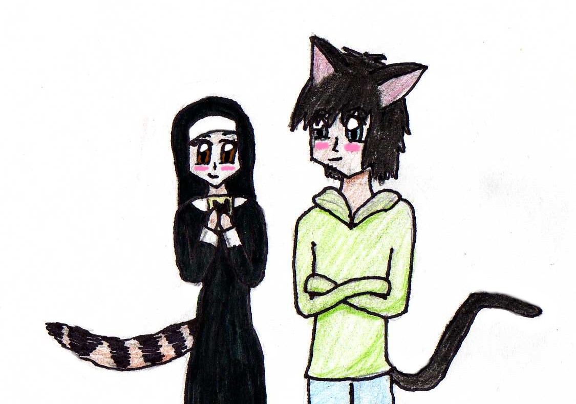Human!Leafpool and Crowfeater by mewblueberry