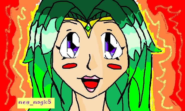 green-haired girl by mewmagic5