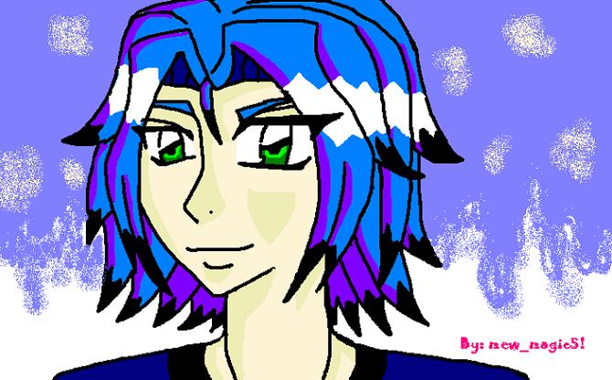 blue-haired guy by mewmagic5