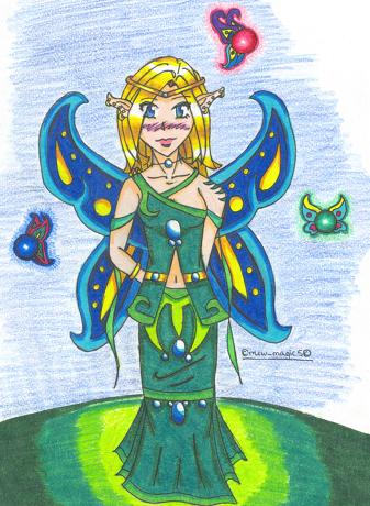Elven faerie with wings. by mewmagic5
