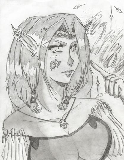 Elven Goddess by mewmagic5