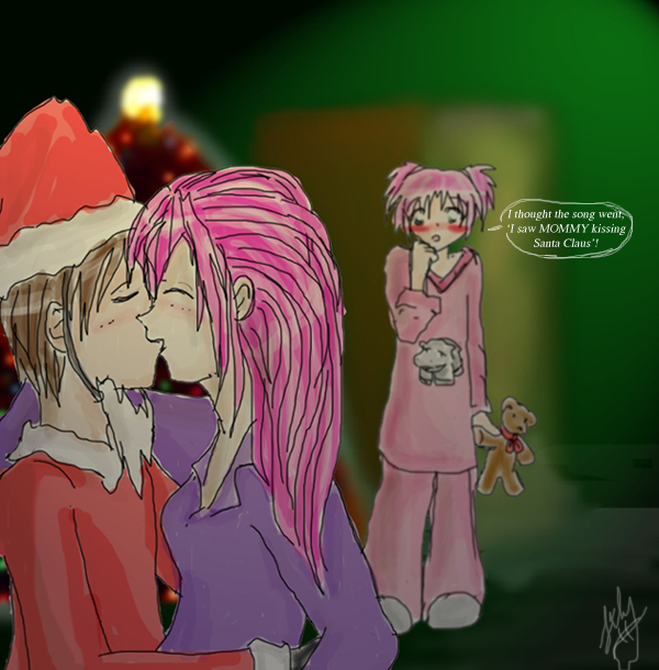 Kissing Santa Claus(Major_Binx_Fan's request) by michi_no