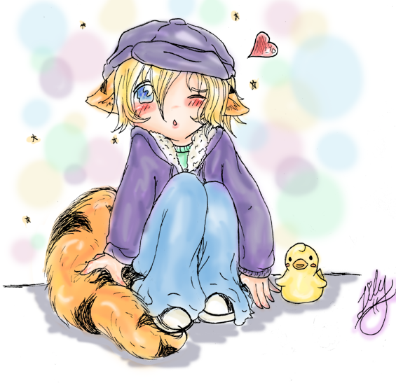 Shy Michi and Duck by michi_no