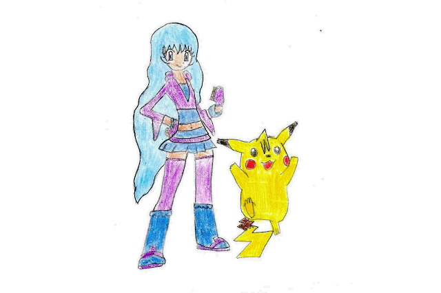Cryssy and her pikachu by mickyD503