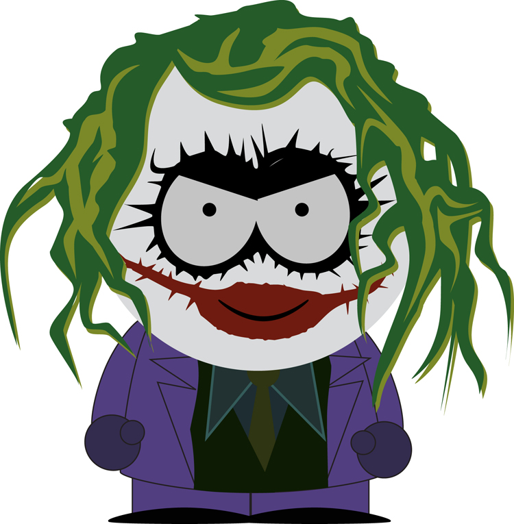The Joker from The Dark Knight South Park style by mikebelgrave