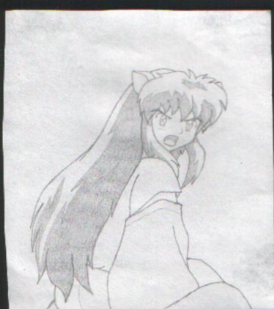 Inuyasha turning around and yelling at you. by mikita_inugirl