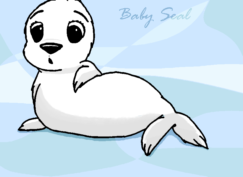 Baby Seal (colored) by mikita_inugirl