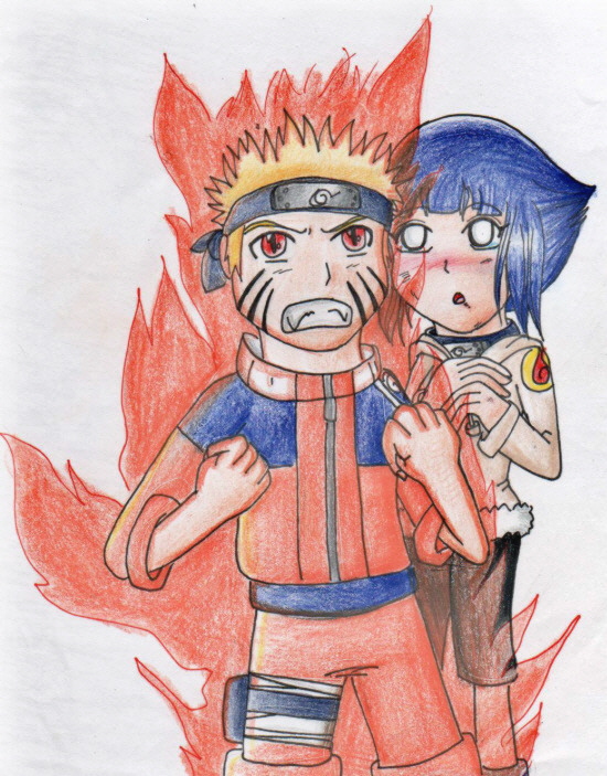Kyuubi Naruto and Hinata by minamongoose