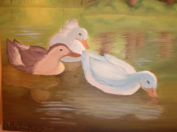 ducks in oils by miriamartist