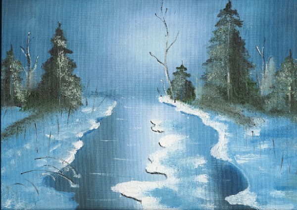 winter landscape in oils by miriamartist