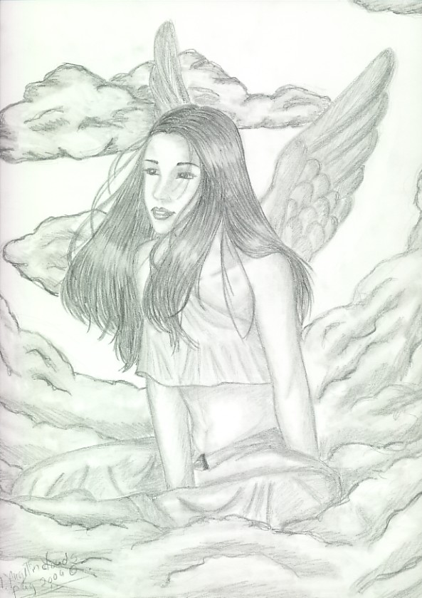 Angel in clouds by miriamartist