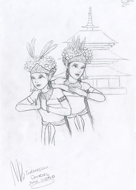 Indonesian dancers by miriamartist
