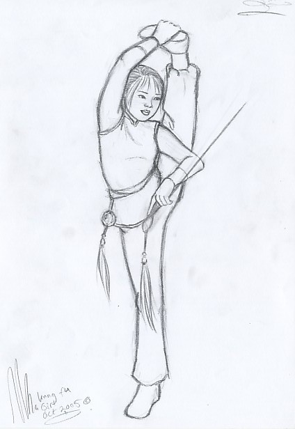 Chinese girl with sword by miriamartist