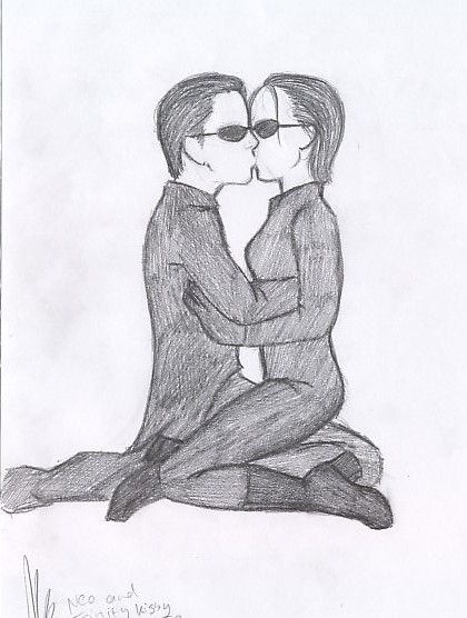 Neo & Trin kissy by miriamartist
