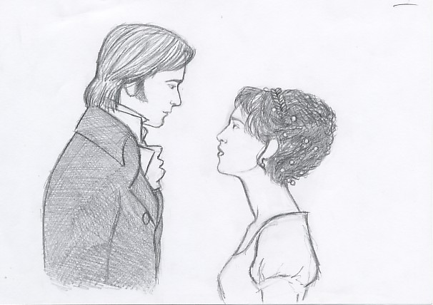 Mr. Darcy and Elizabeth by miriamartist
