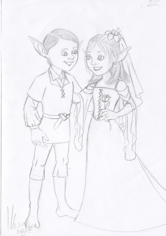 Bride and Groom elves by miriamartist