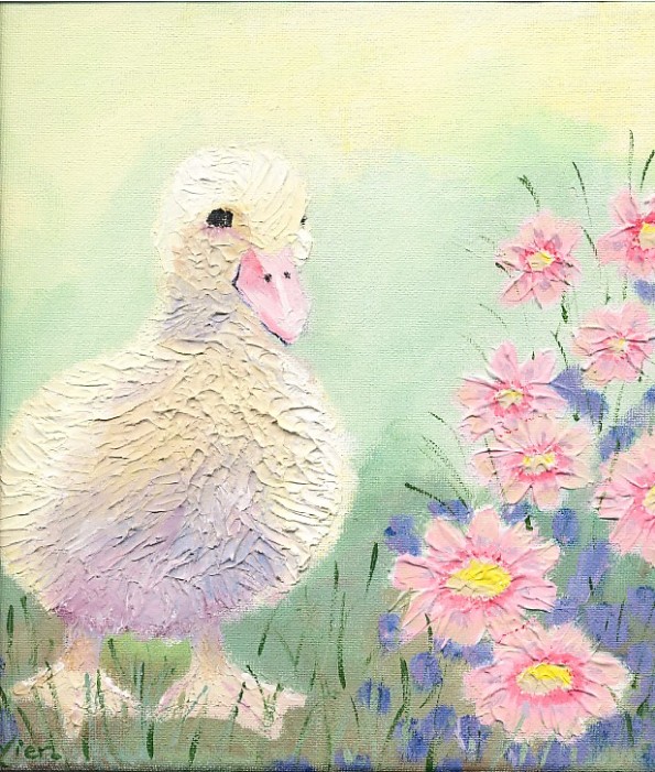 duck with flowers by miriamartist