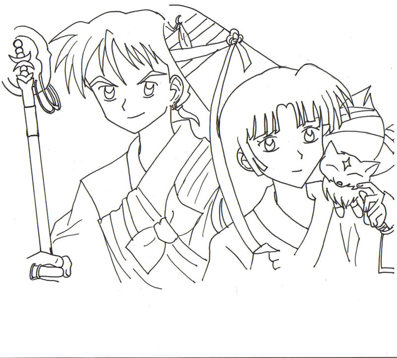 A sketch of Miroku and Sango by misagoni