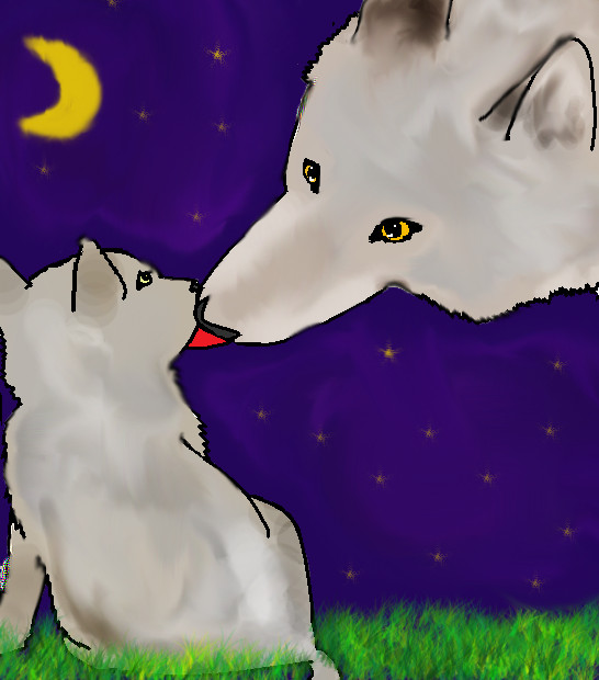 baby and mummy wolf by missii