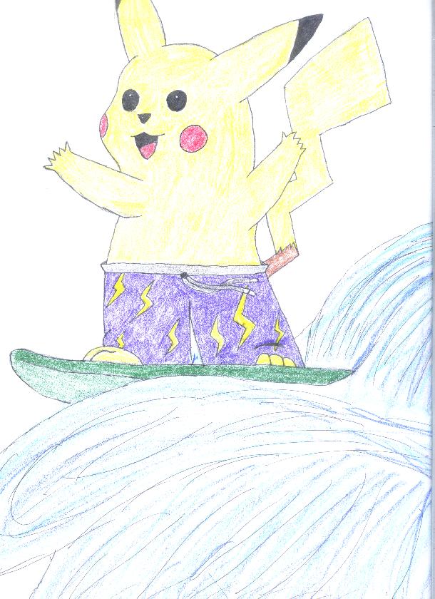 Surfing Pikachu by misty6