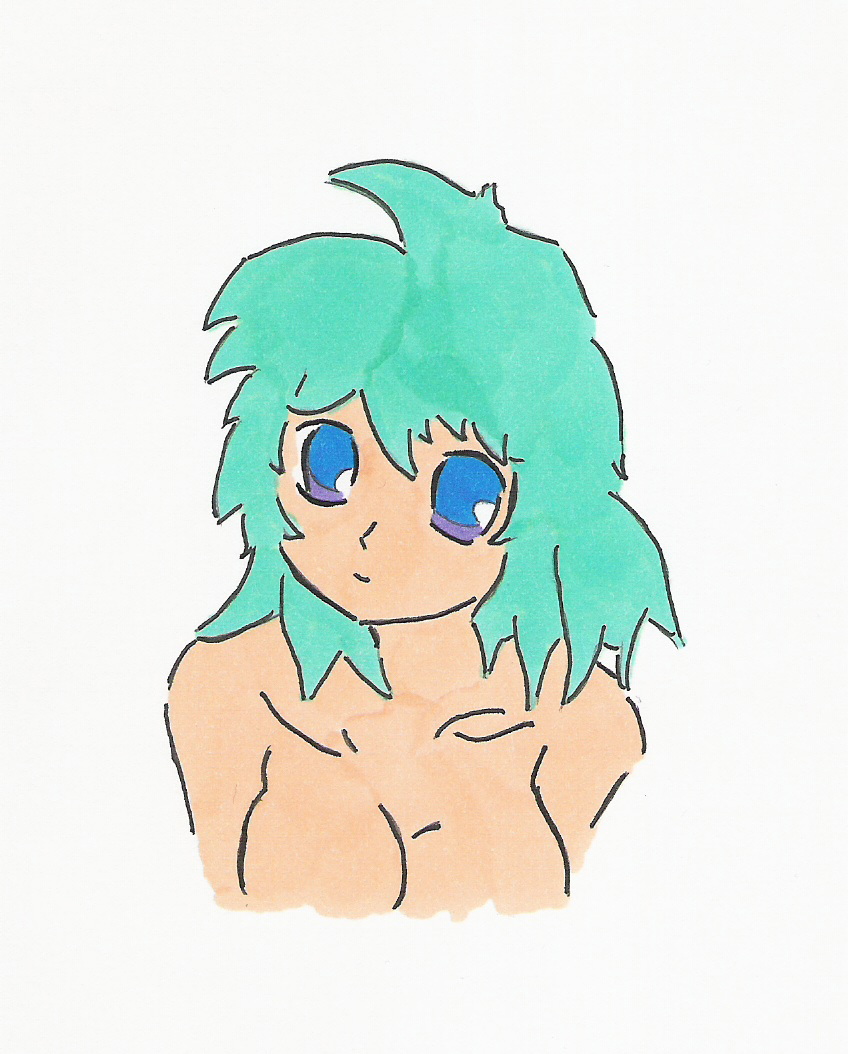 Naked anime girl by mj