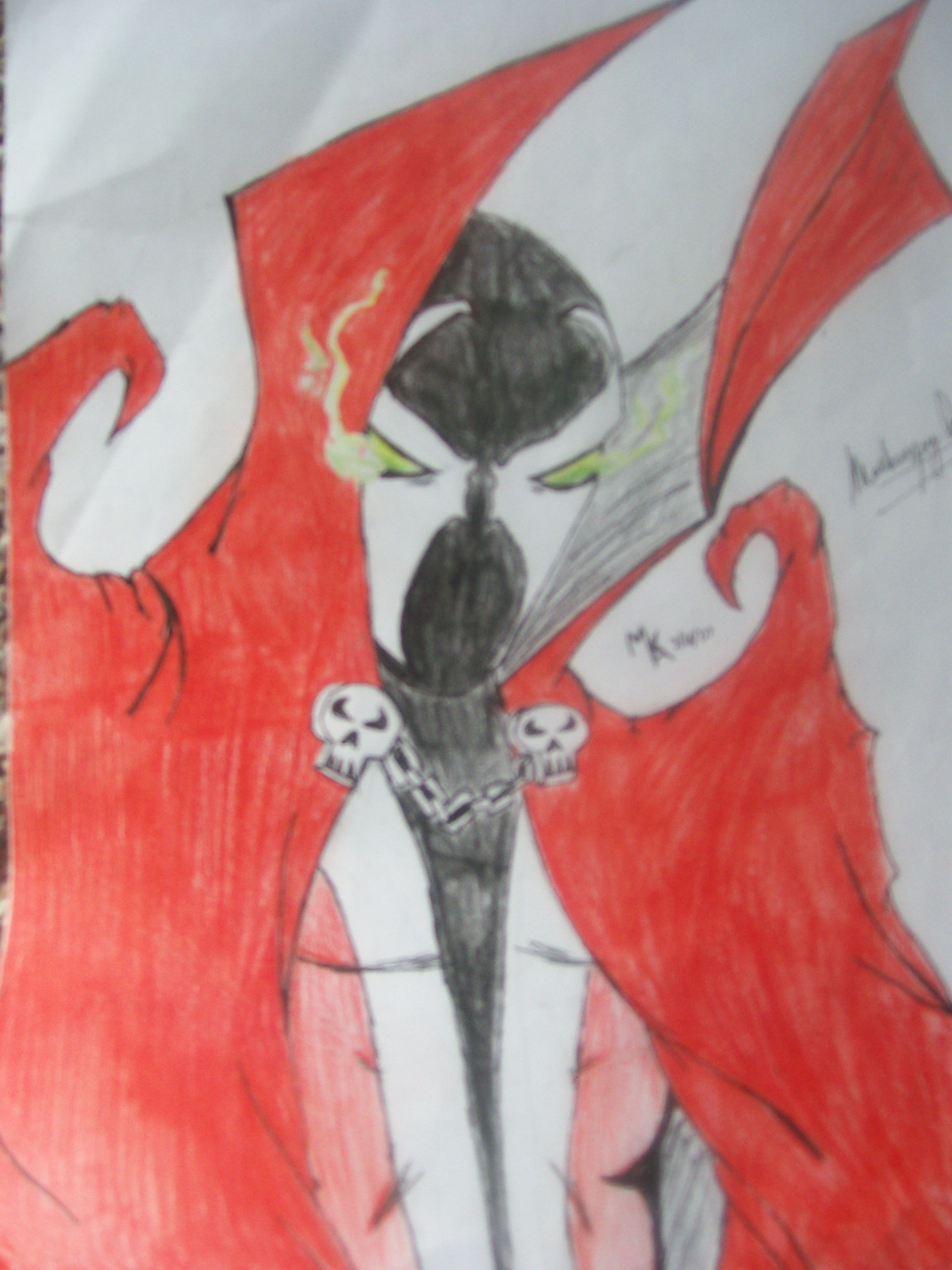 Spawn (colored with pencils) by mka12992