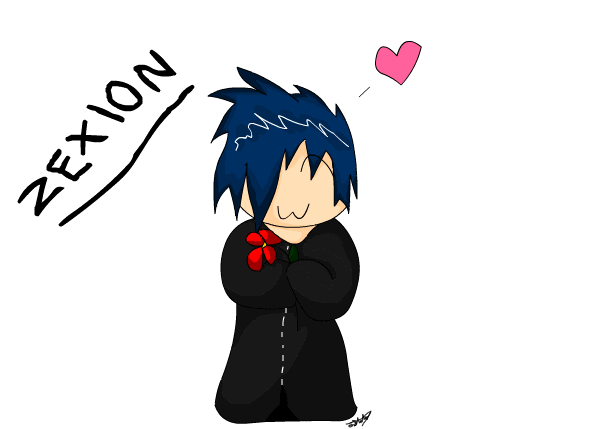 Zexion loves his flower ^-^ lol by mocky