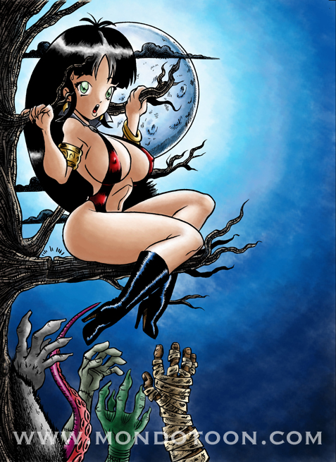 vampirella and the moon by mondotoon