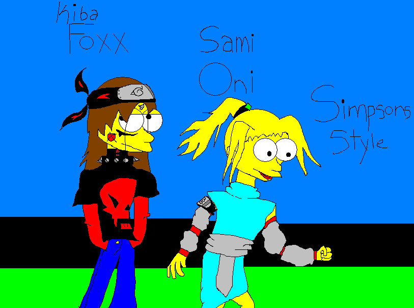 Foxx and Oni Simpsons Style by monkey_banana_smoothie