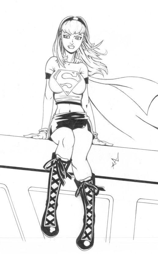 Supergirl deep in Concentration by moonboy2k
