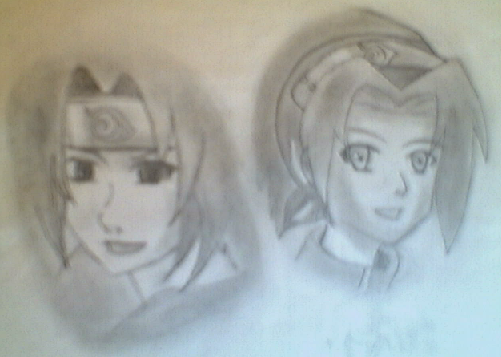 Sasuke and Sakura sketch by moondust8765