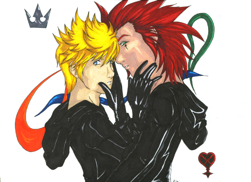 Roxas and Axel by moonglider