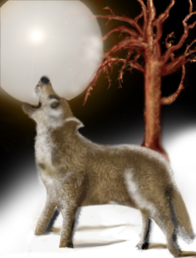 Wolf Digital Painting 2 by moonlightwolf10