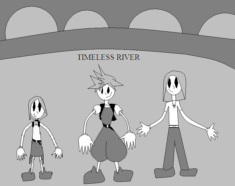 Timless River: Sora, Kairi and Tom by mrfipp