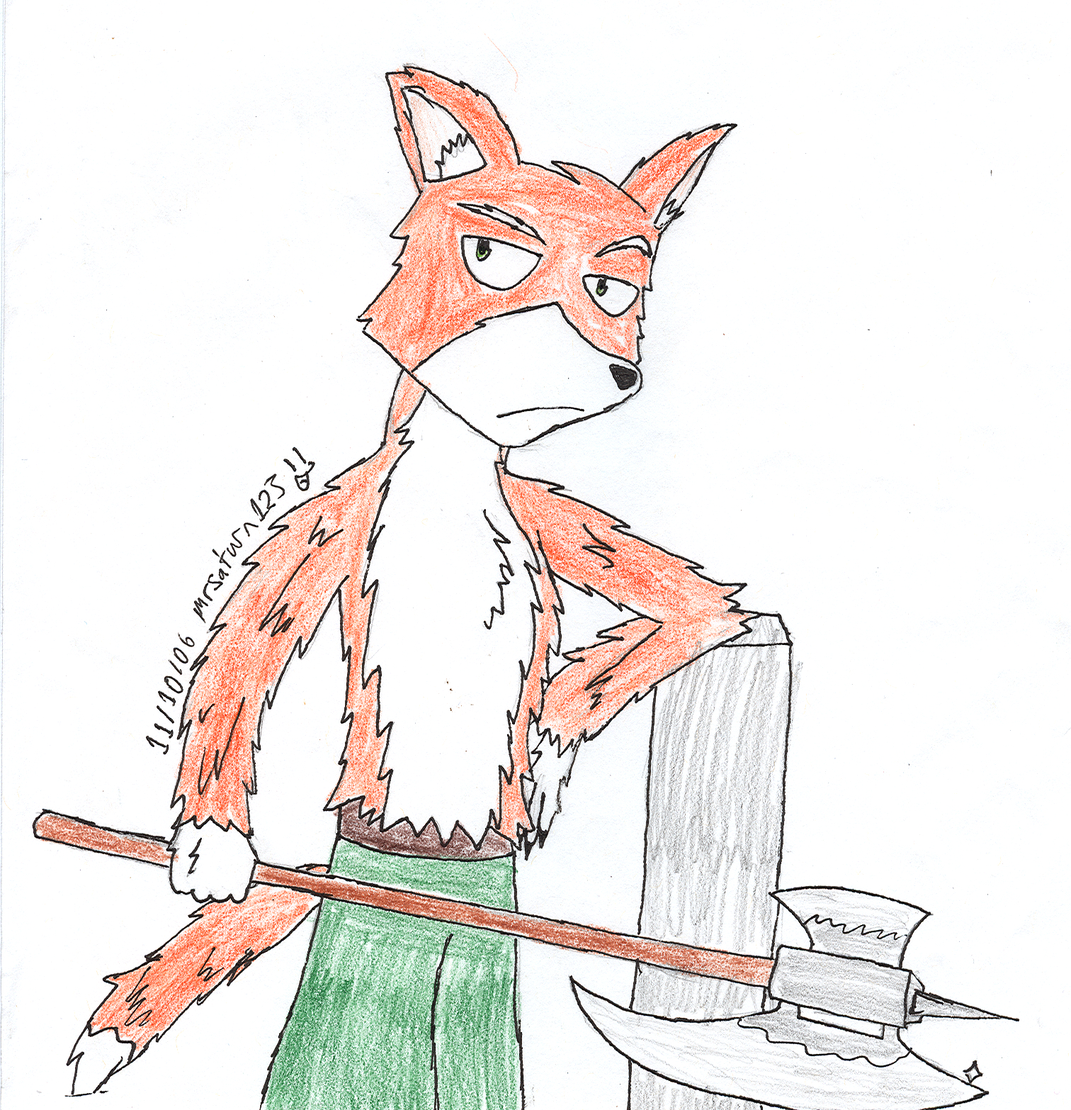 A Furry with an axe! by mrsaturn123