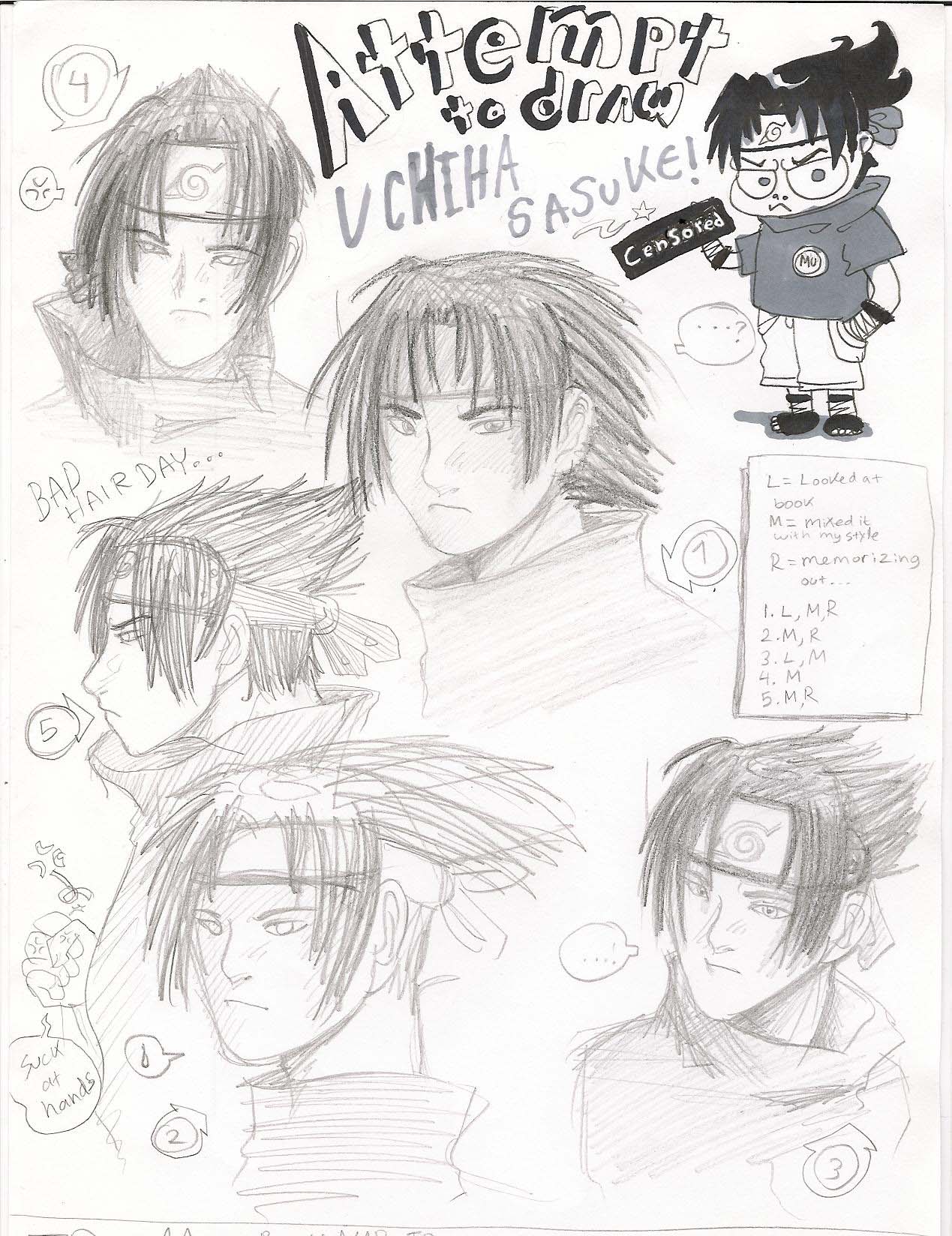 Mu_mu`s attempt to draw: Uchiha Sasuke by mu_mu
