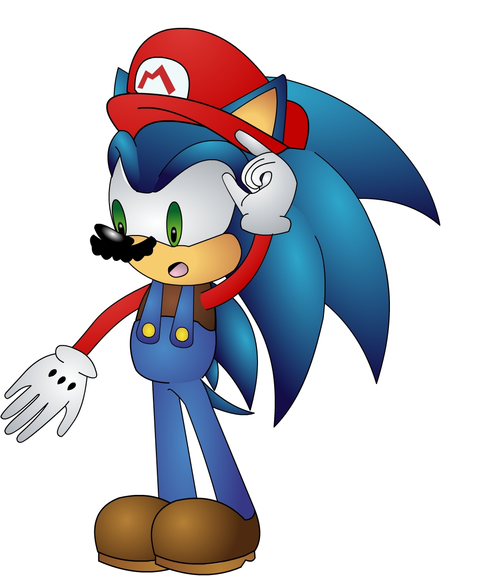 Sonic as Mario by multicoloredyoshi