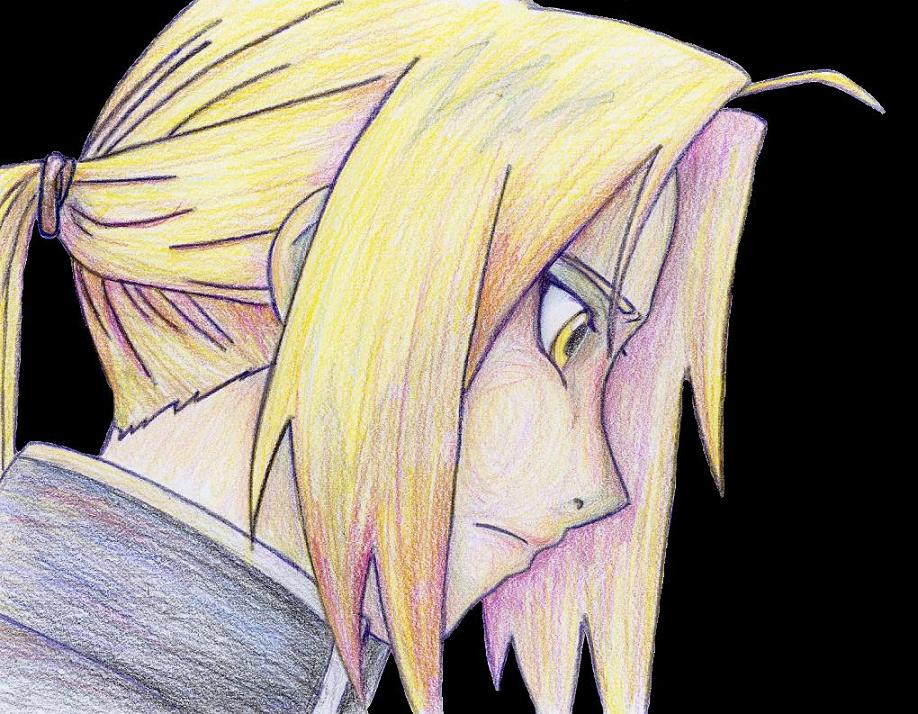 Edward Elric looking sad (+colouring by my) by my