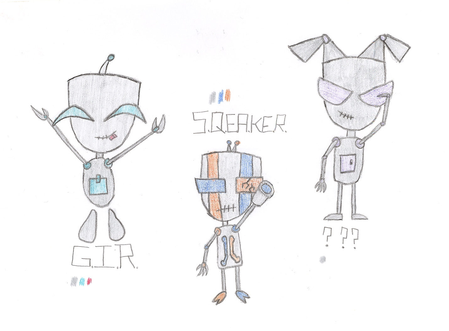 Gir, Squeaker, and ??? by myartmaybebadbutatleastitry