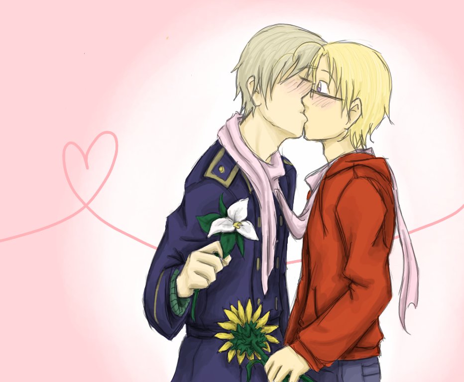 APH - Kisses and Sunflowers by mystic_rat_theif