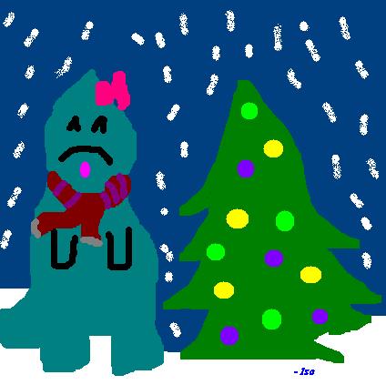 Christmas Dino by mysticpeophin
