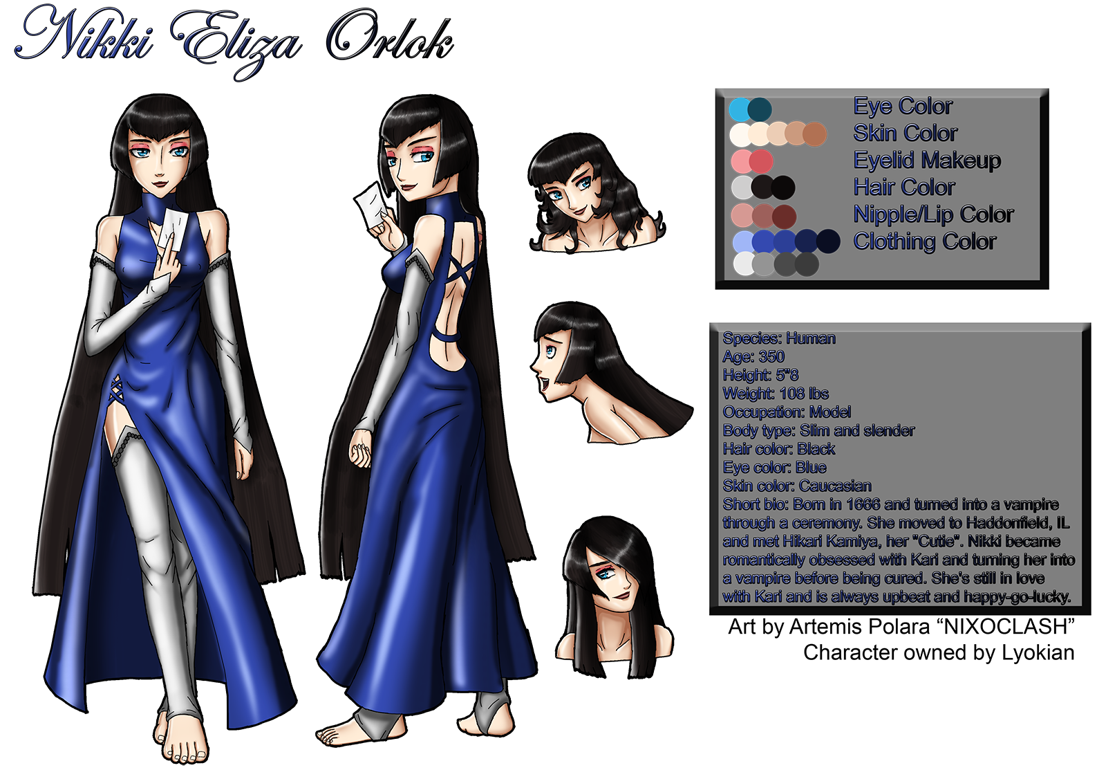Nikki Eliza Orlok Character Sheet by NIX